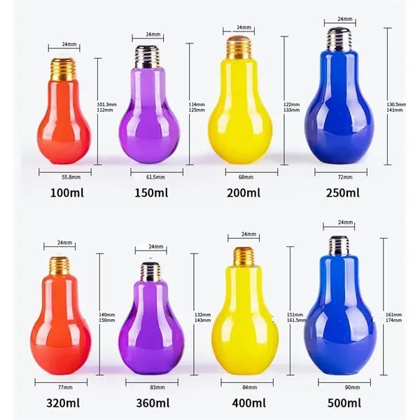 3.4 oz - 17oz Mini Big Light Bulb Plastic Cup Bottle