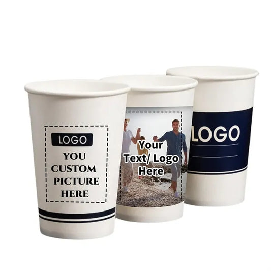 Printed Disposable Paper Cups Hot & Cold Drinks