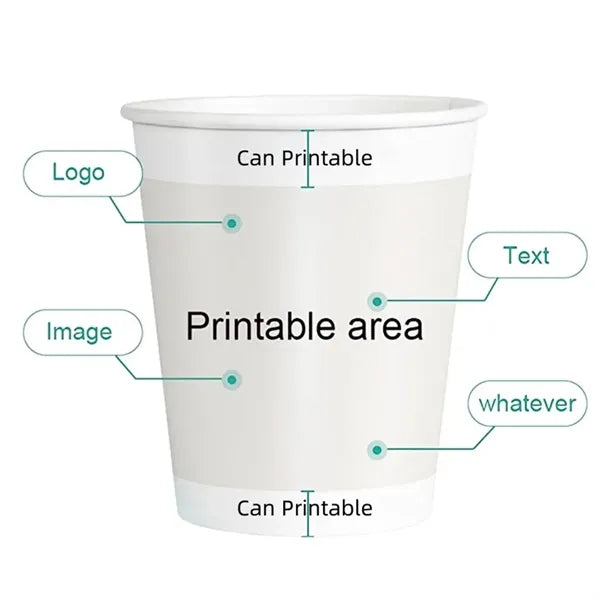 Printed Disposable Paper Cups Hot & Cold Drinks