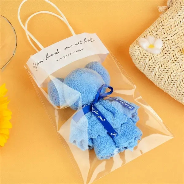Soft and Cute Coral Fleece Bear Towel Gift