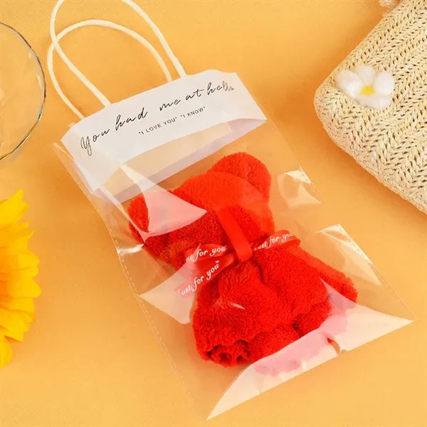 Soft and Cute Coral Fleece Bear Towel Gift
