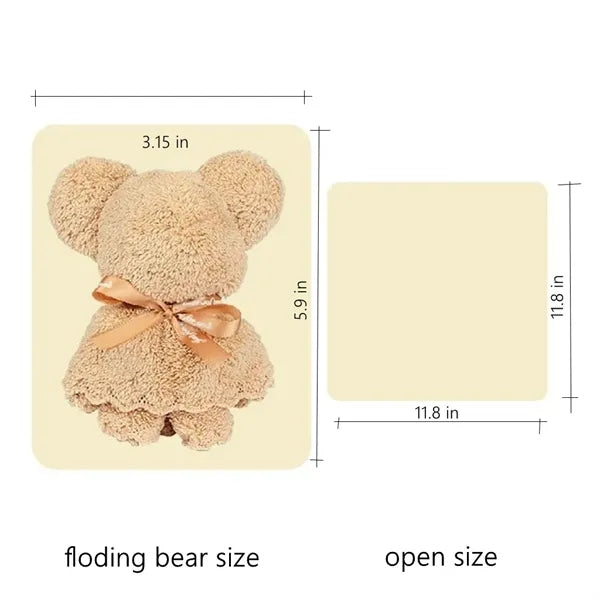Soft and Cute Coral Fleece Bear Towel Gift