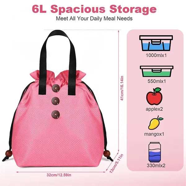 6L Multi Color Nylon Tooling Lunch Tote Bag