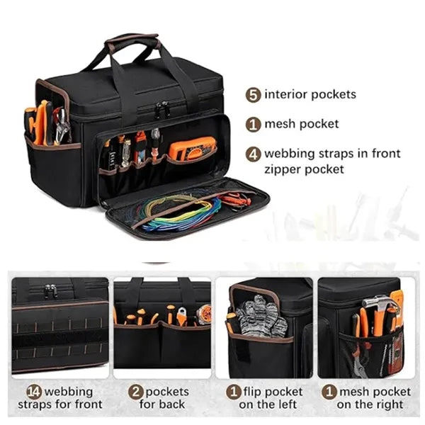 Wear Resistance Tool Organizer with Multiple Pockets Bag