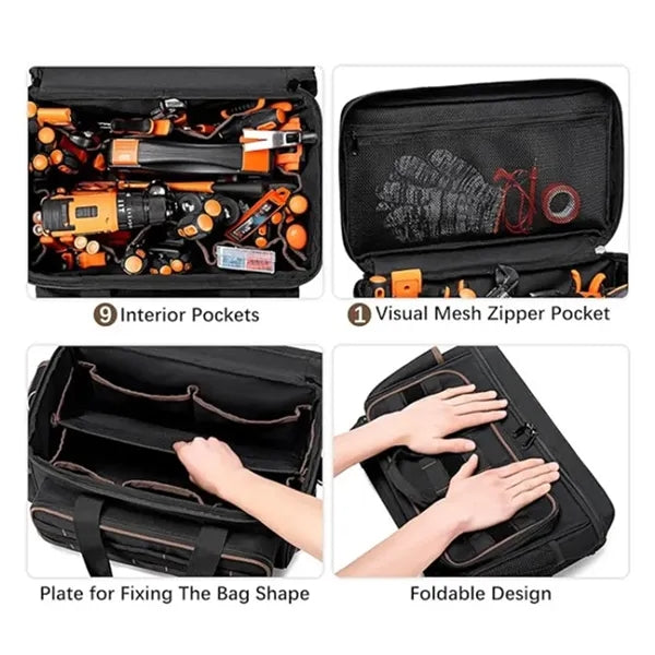 Wear Resistance Tool Organizer with Multiple Pockets Bag
