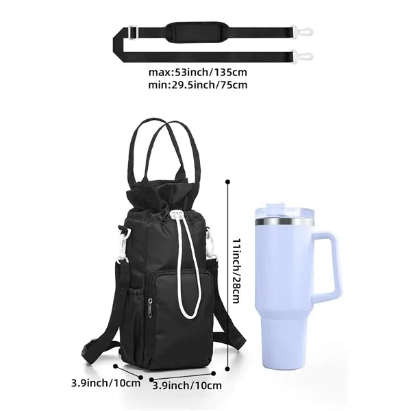 Water Bottle Carrier Bag with Strap