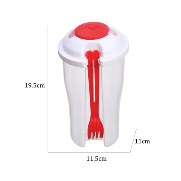 20Oz. Portable Salad Cup with Fork and Dressing Container