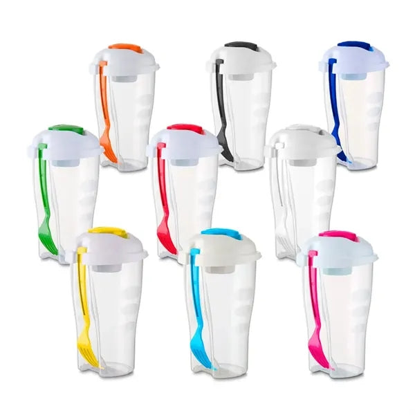 20Oz. Portable Salad Cup with Fork and Dressing Container