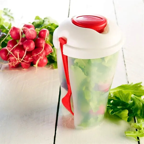 20Oz. Portable Salad Cup with Fork and Dressing Container