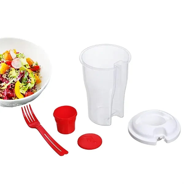 20Oz. Portable Salad Cup with Fork and Dressing Container
