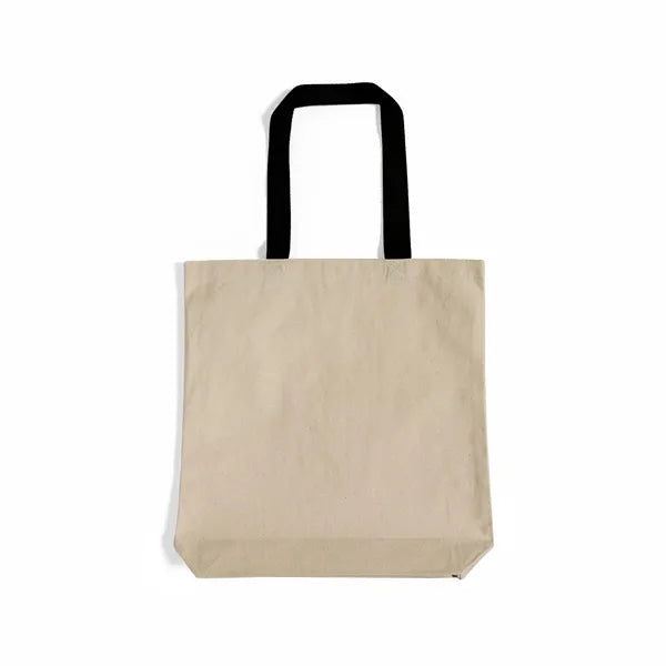12 oz Two-Tone Cotton Canvas Tote Bag with Contrast Handles