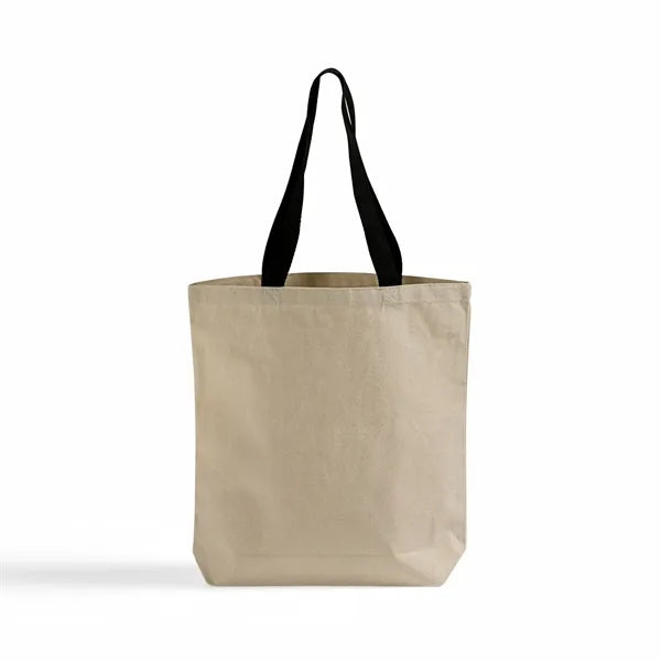 12 oz Two-Tone Cotton Canvas Tote Bag with Contrast Handles