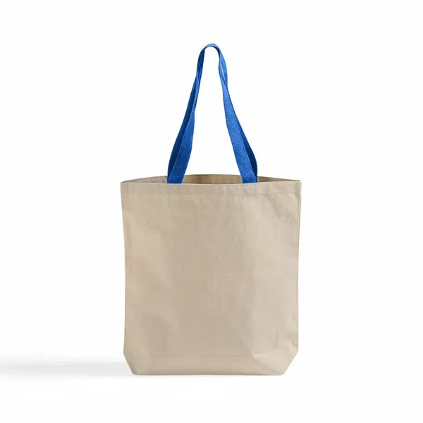 12 oz Two-Tone Cotton Canvas Tote Bag with Contrast Handles
