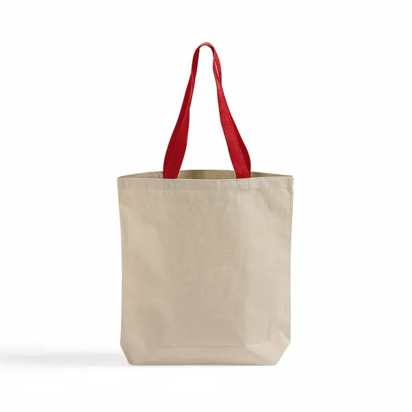 12 oz Two-Tone Cotton Canvas Tote Bag with Contrast Handles