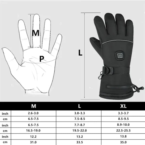 Dacron heated gloves for winter sports