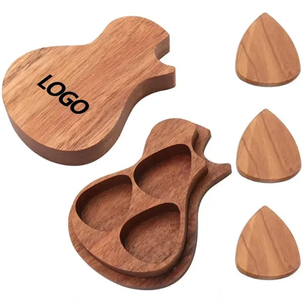 Wooden Guitar Pick Box Holder