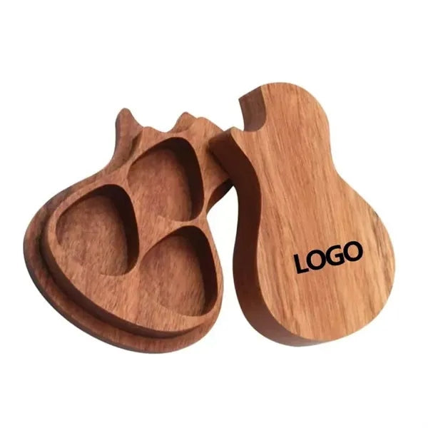 Wooden Guitar Pick Box Holder