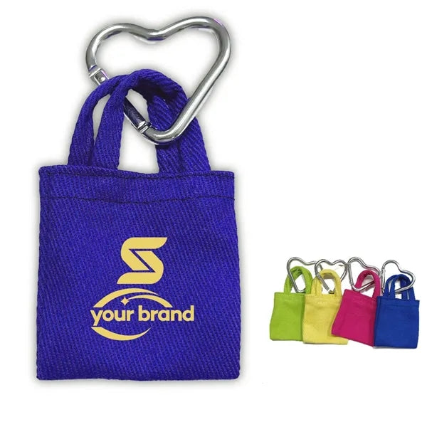 Mini Canvas Bag Charm Pouch Keychain Cute Accessory
