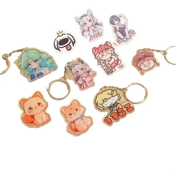 3" Custom Acrylic Keychain with Different Logos Both Sides