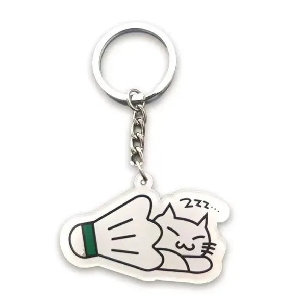3" Custom Acrylic Keychain with Different Logos Both Sides