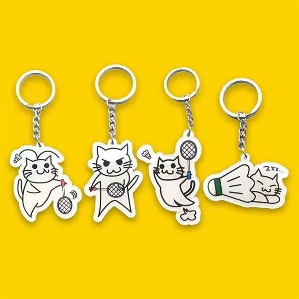 3" Custom Acrylic Keychain with Different Logos Both Sides
