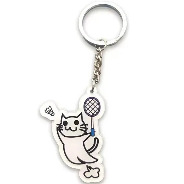 3" Custom Acrylic Keychain with Different Logos Both Sides