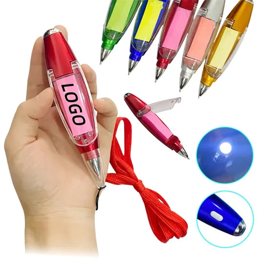 Multi Function Ballpoint Pen With Light And Sticky Note