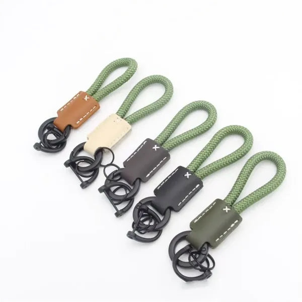 Braided Leather Keychain