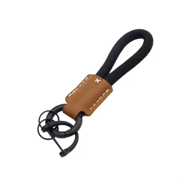 Braided Leather Keychain