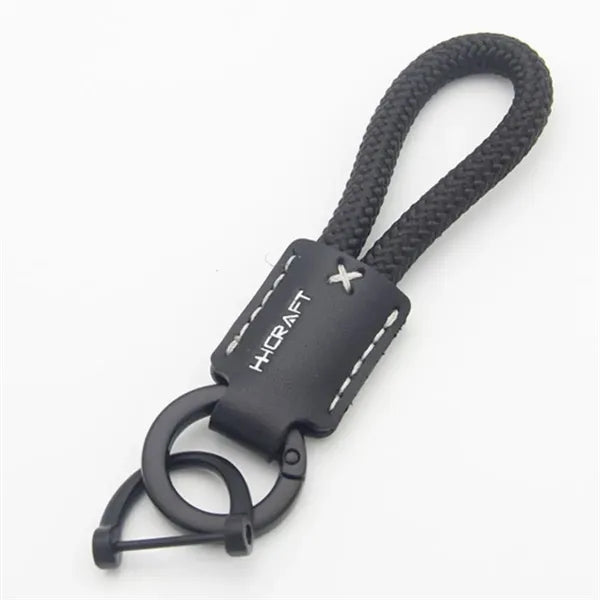 Braided Leather Keychain