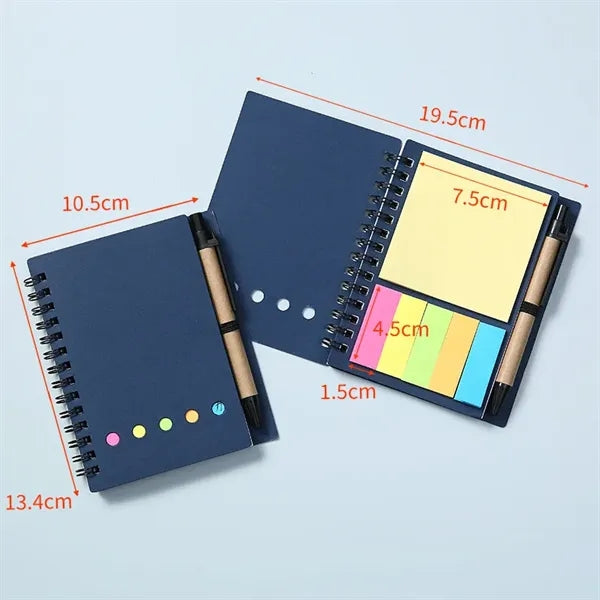 Eco Kraft Spiral Notebook with Pen and Sticky Notes