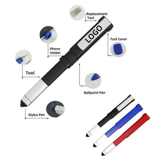 3-in-1 Tool Ballpoint Pen: Stylus Screwdriver Phone Holder