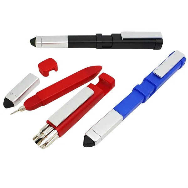 3-in-1 Tool Ballpoint Pen: Stylus Screwdriver Phone Holder