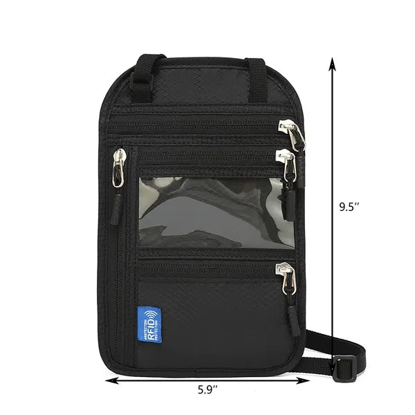 Multifunctional Zippered Travel Document Holder