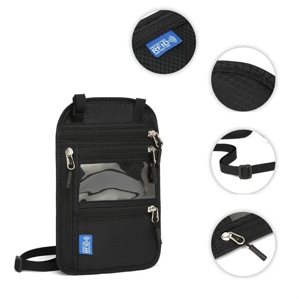 Multifunctional Zippered Travel Document Holder