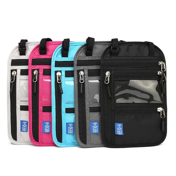 Multifunctional Zippered Travel Document Holder
