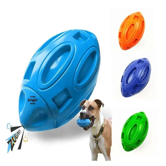Audible Rubber Football Dog Toy