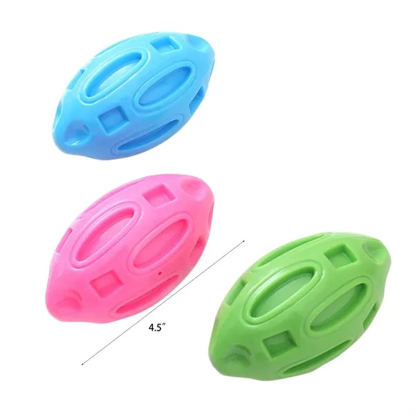 Audible Rubber Football Dog Toy