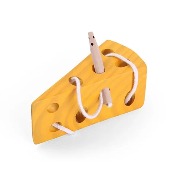 Wooden Cheese Lacing Toy