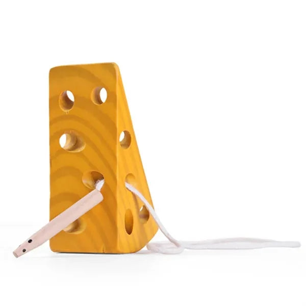 Wooden Cheese Lacing Toy
