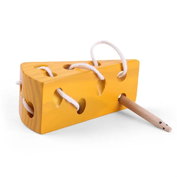 Wooden Cheese Lacing Toy