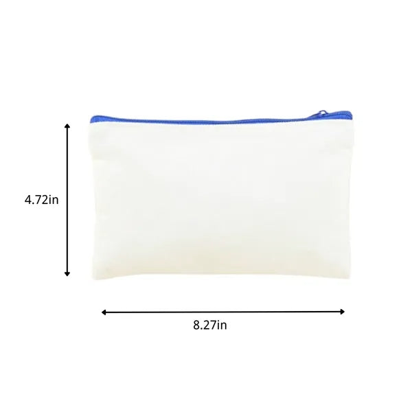 Portable multifunctional canvas zipper stationery makeup bag