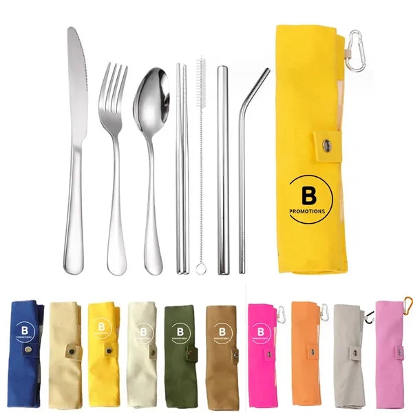 Portable 7 pcs Stainless Steel Cutlery Set