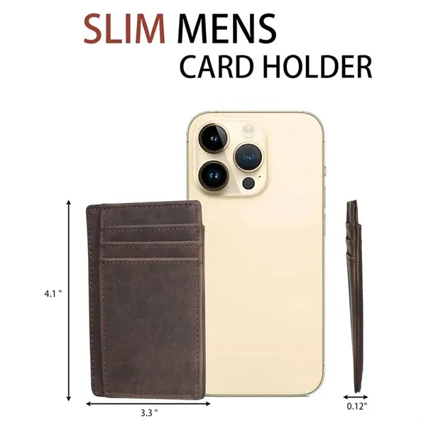 Leather RFID Blocking Medium Size Card Holder Wallet