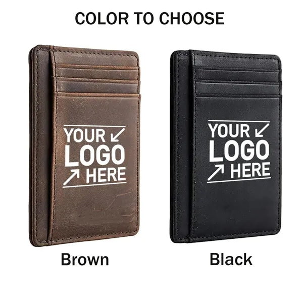 Leather RFID Blocking Medium Size Card Holder Wallet