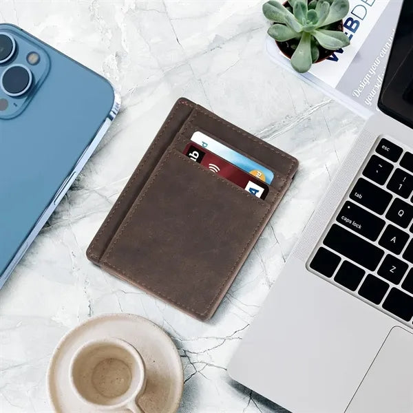 Leather RFID Blocking Medium Size Card Holder Wallet