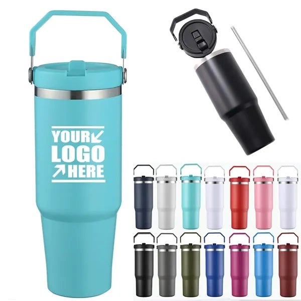 30oz Stainless Steel Tumbler with Handle