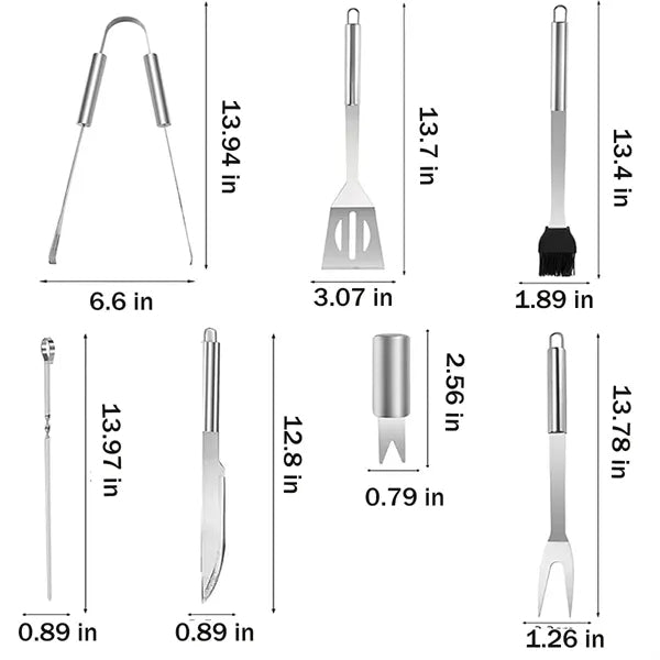 20pc BBQ Grill Tool Professional Accessories Set