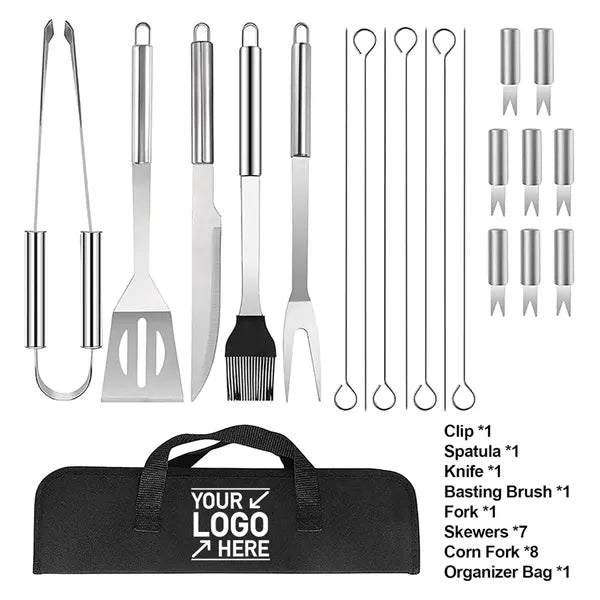20pc BBQ Grill Tool Professional Accessories Set