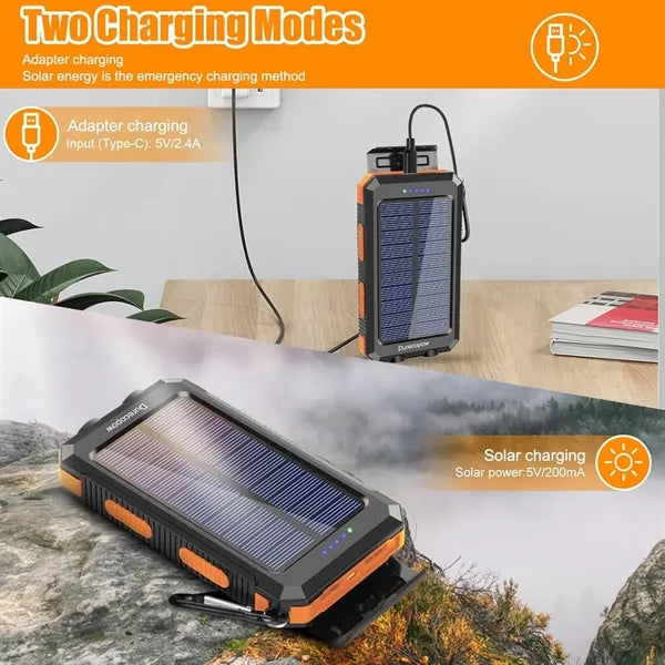 10000 mah Solar Charger Power Bank with Led Light